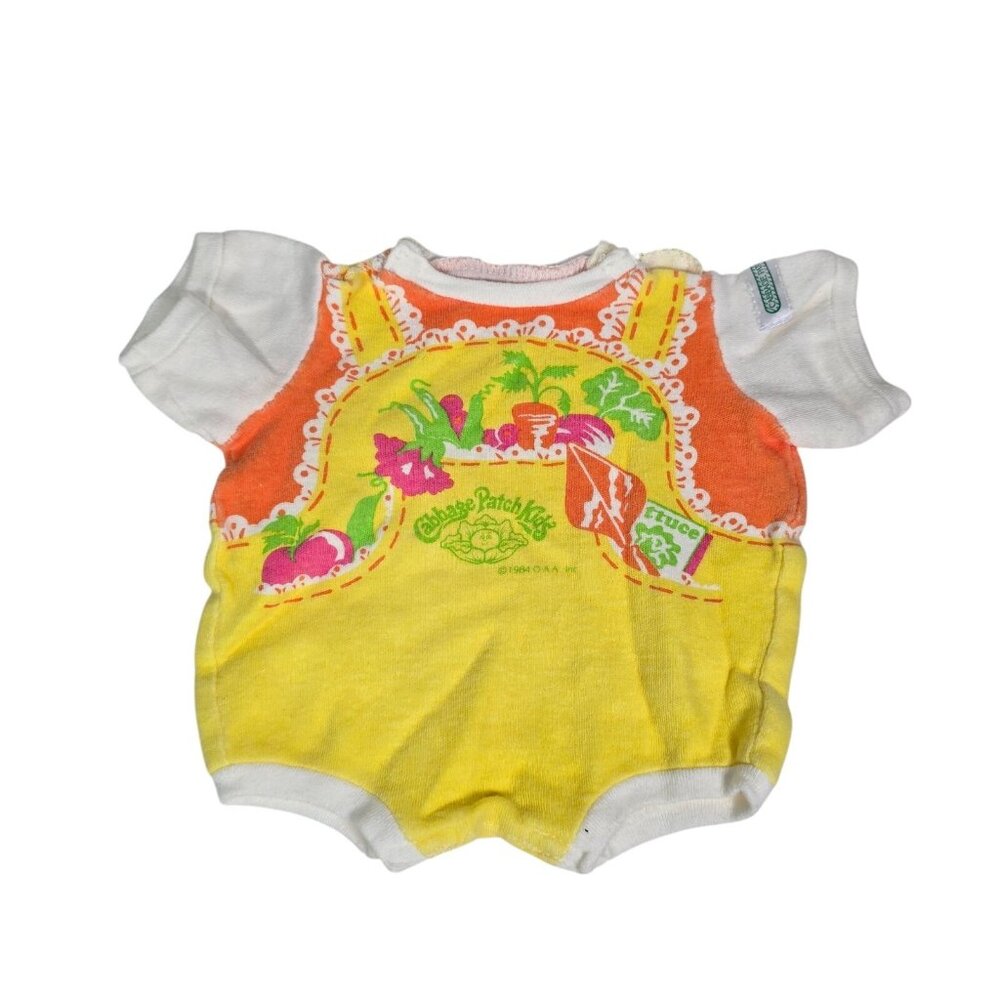Cabbage Patch Doll Outfit Garden Romper 1984 OAA Coleco Industries WW Taiwan 80s